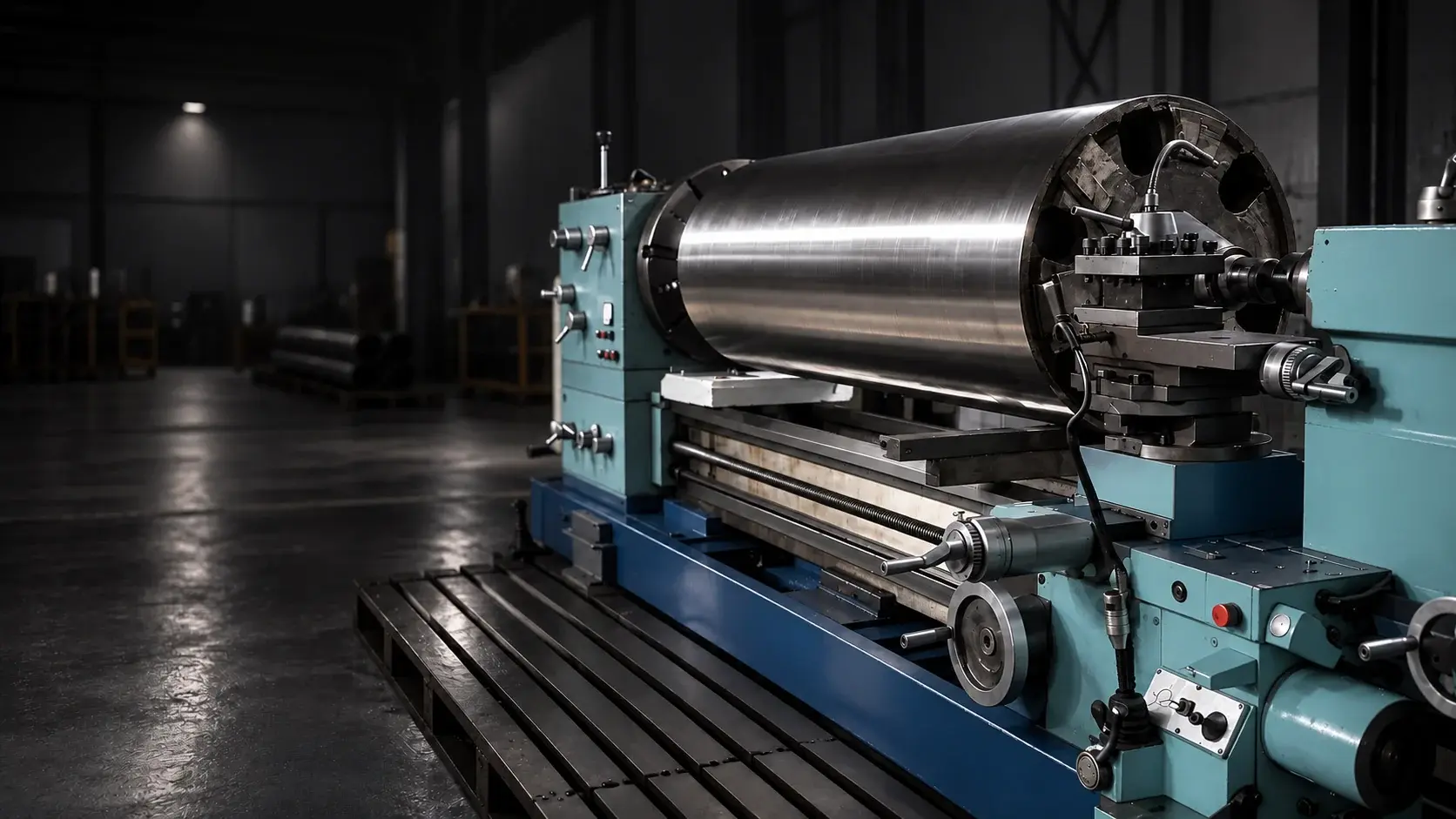 Sink roll da Aceros em processo de usinagem